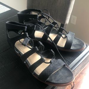 Vince Camuto Alligator Skin Lace-Up Sandals